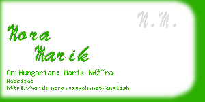 nora marik business card